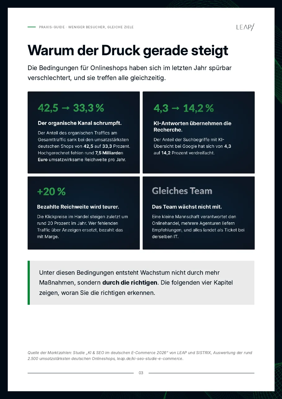 Praxis-Guide Seite 3: Warum der Druck gerade steigt