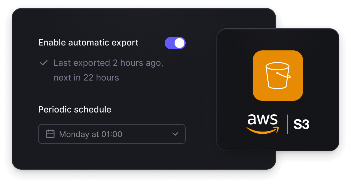 Data export with Amazon S3