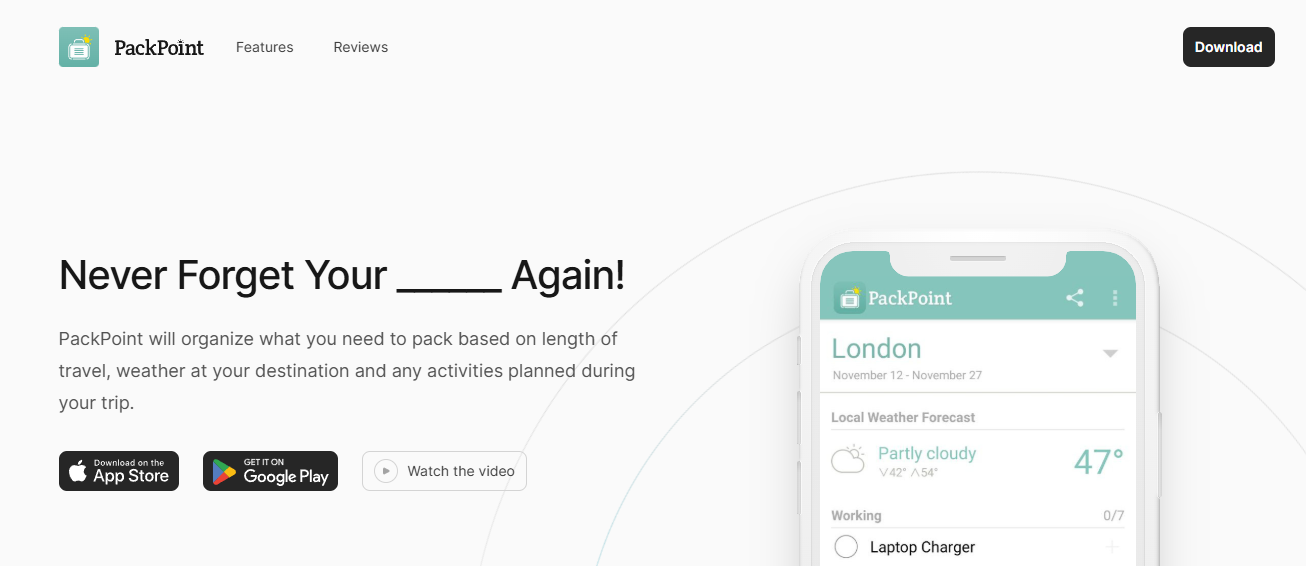 pack point - Best Apps For Travel