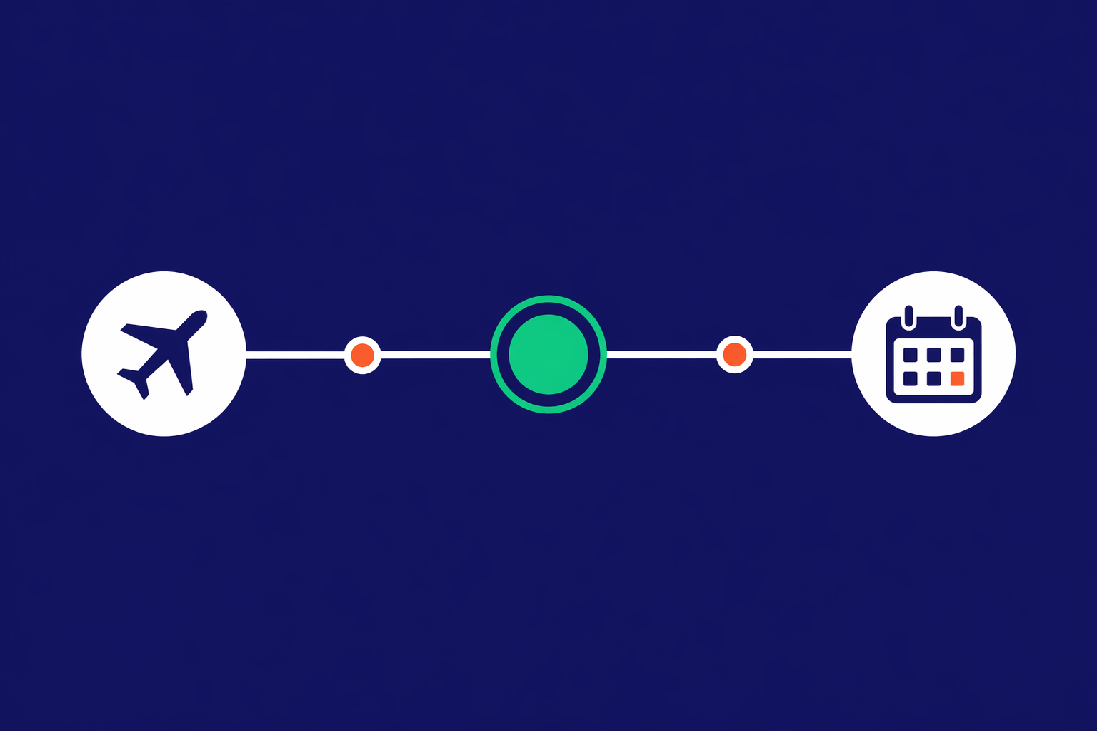 Illustration of flight booking timing with calendar and airplane icons
