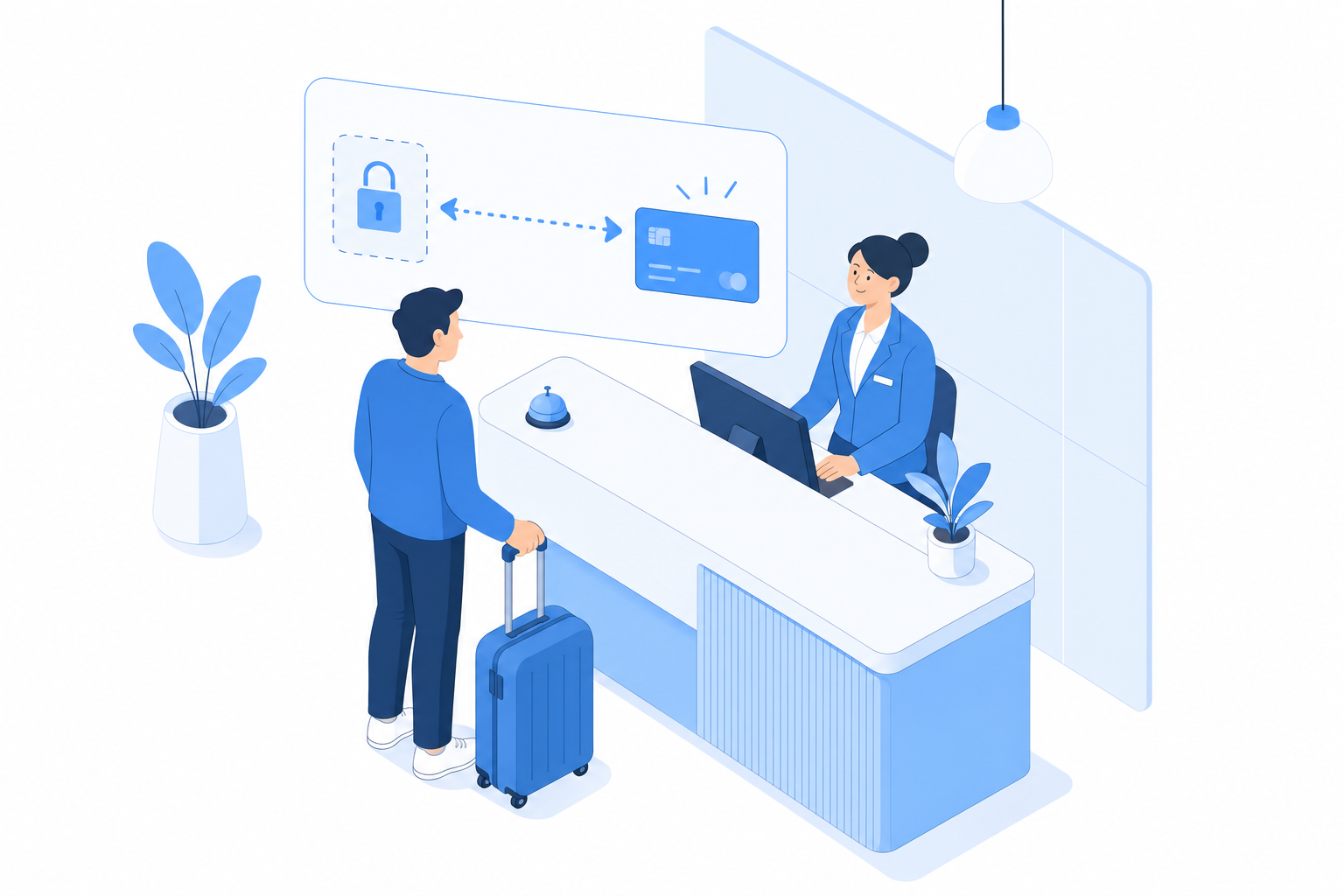 Hotel checkout with credit card hold release