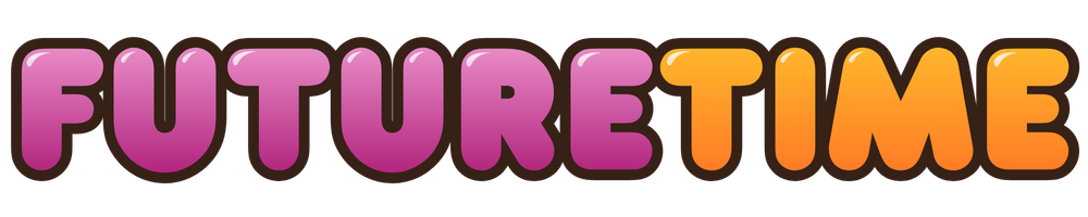 Colorful text logo reading FUTURETIME with purple to pink and orange gradient bubble letters.