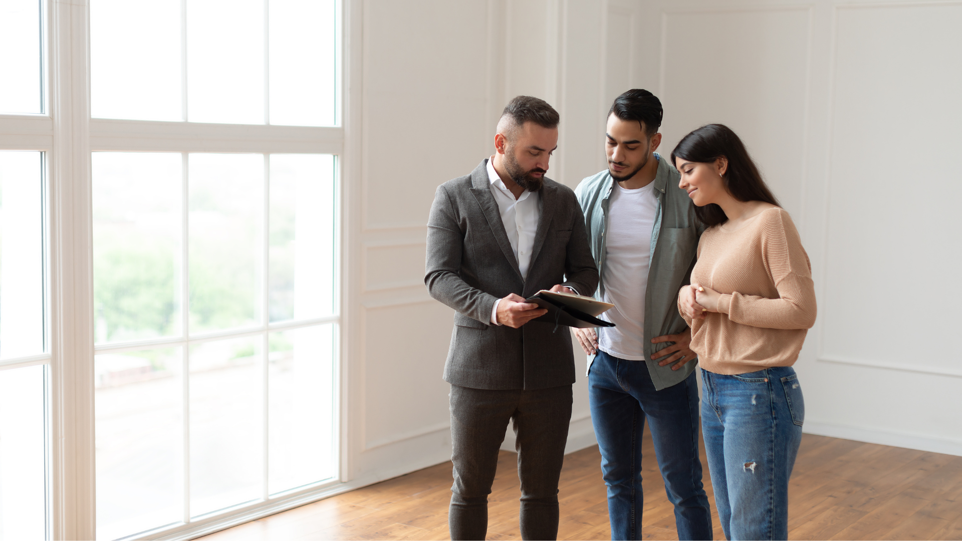 Property manager using an AI leasing assistant to show an apartment