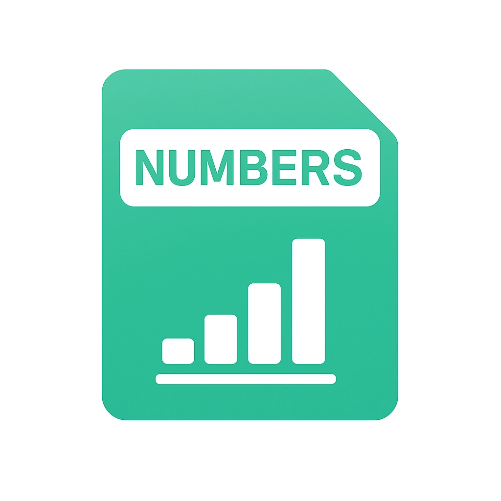 Green app icon labeled 'NUMBERS' with a white ascending bar chart.