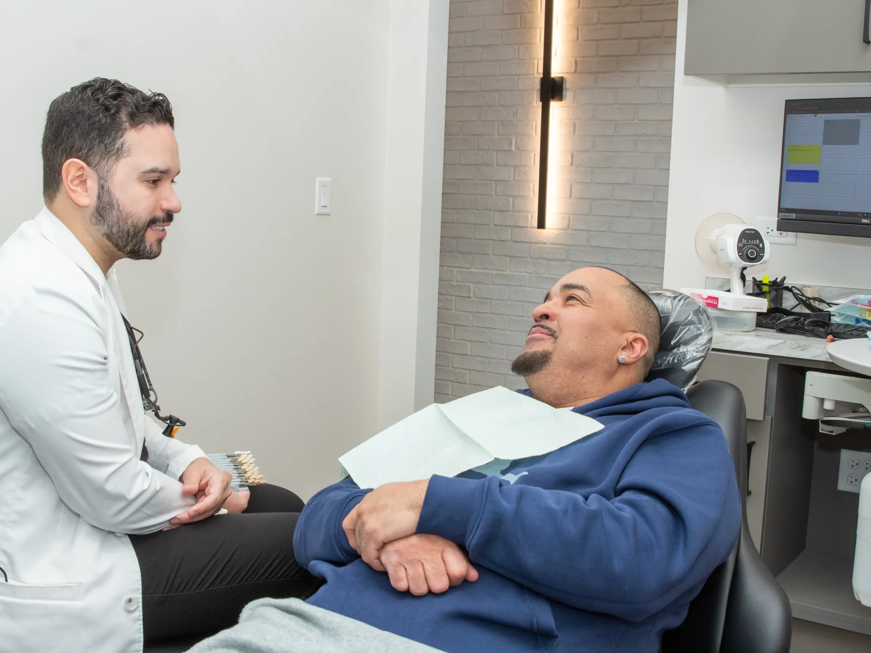 Dr. Peralta talking to patient