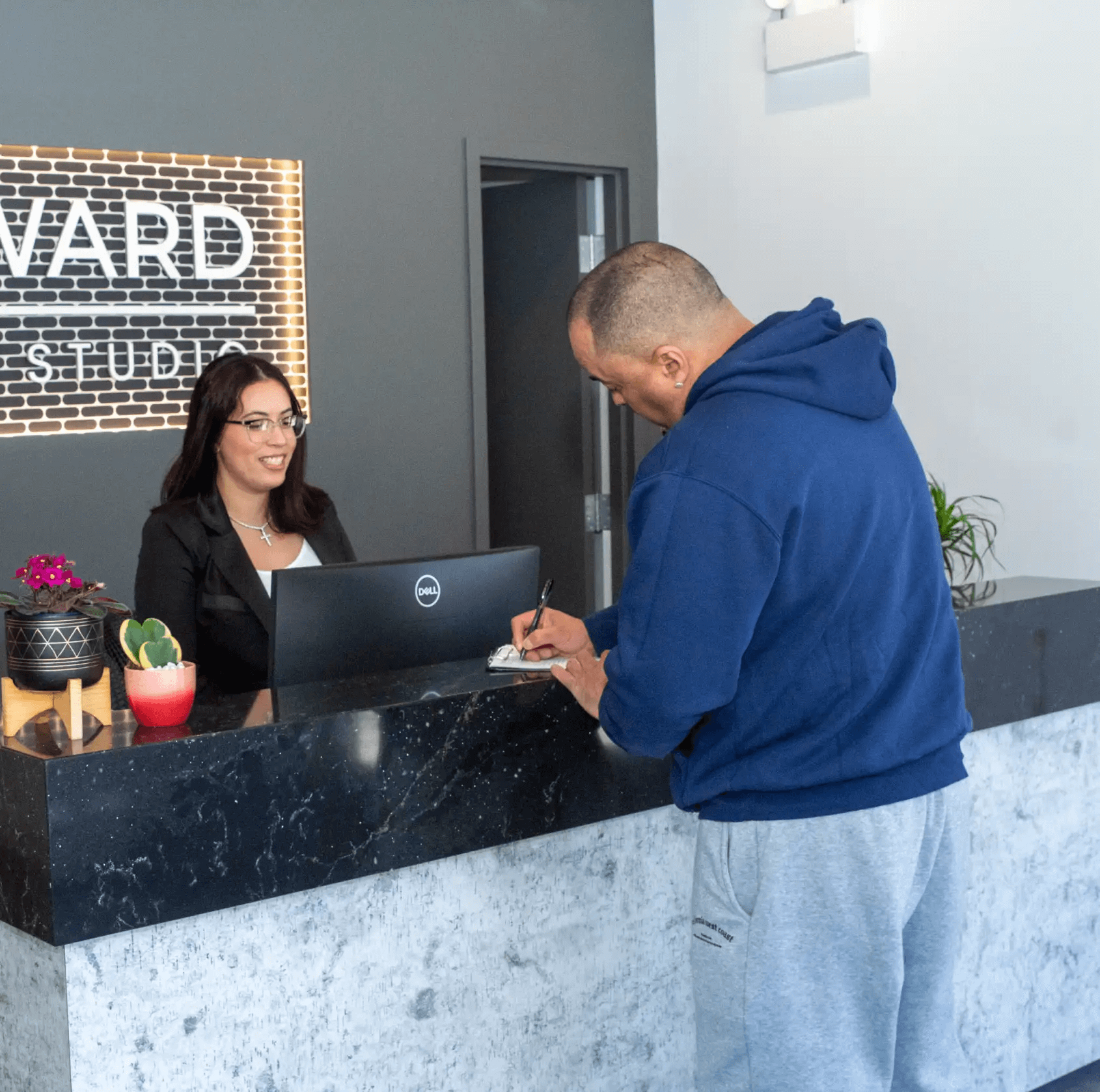 A dental hygienist giving treatment