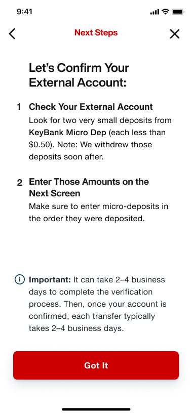 Examples of summary screens with lists of information.