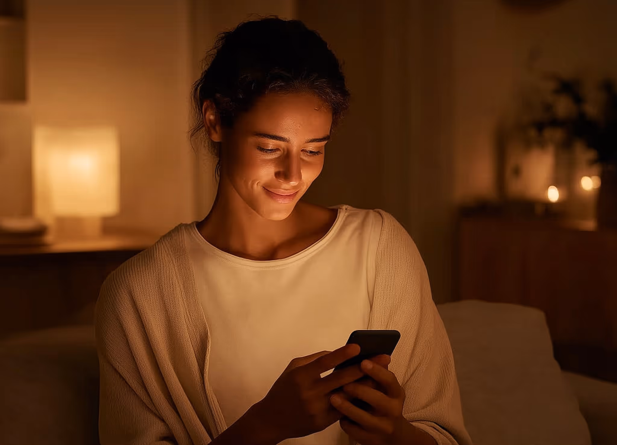 A young woman using a smartphone