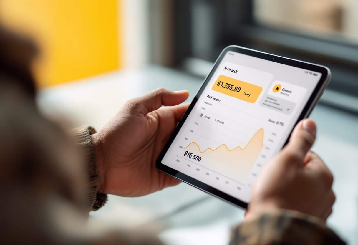 [interface] image of mobile app usage (for an ai fintech company)