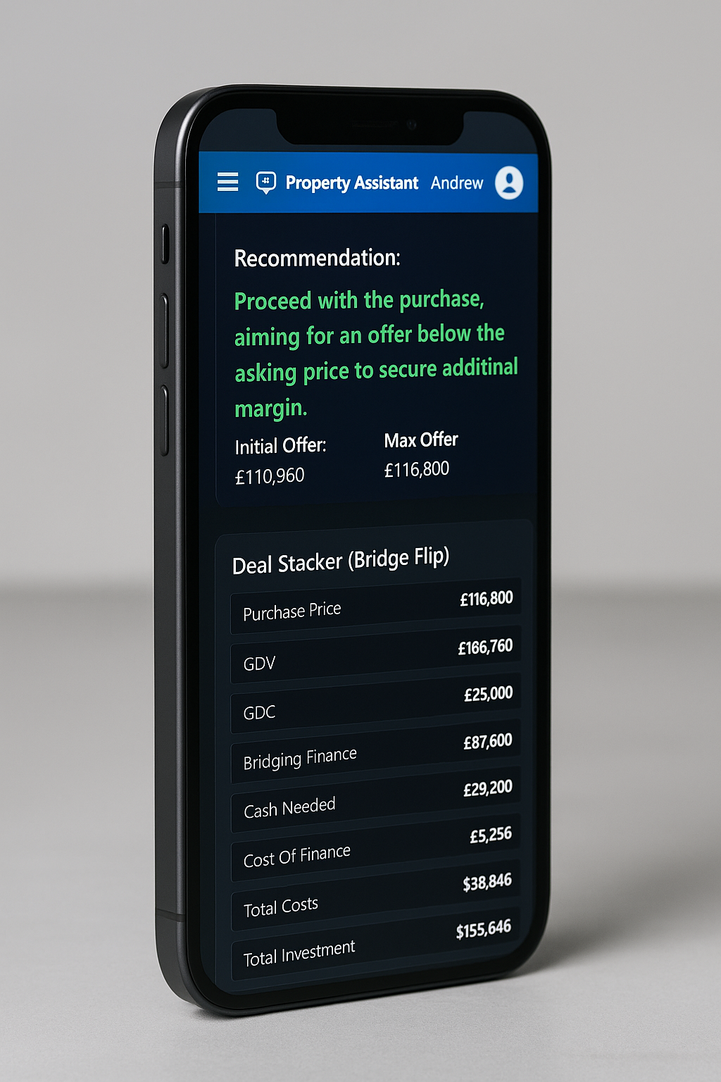 Deal stacker on a mobile phone