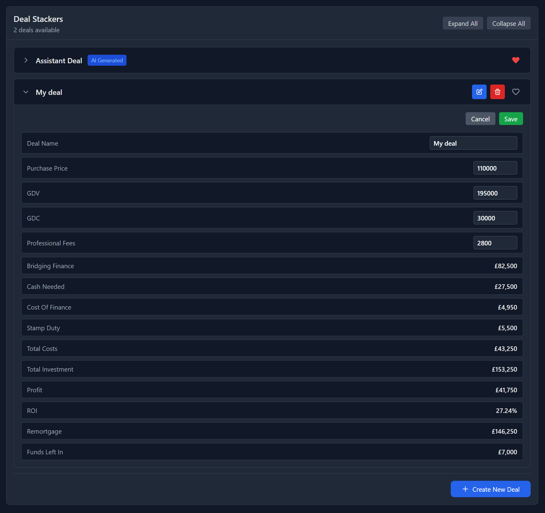 deal stacker on Property Assistant