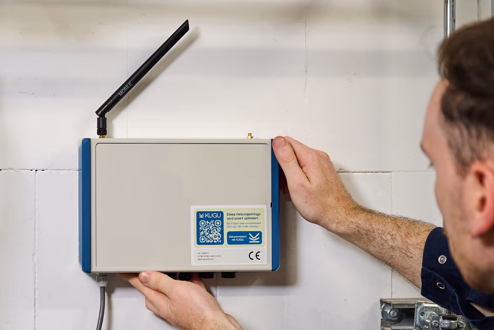 kugu hub installation in the boiler room