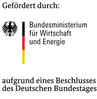 Logo des Bundesministeriums für Wirtschaft und Energie mit Bundesadler und deutscher Flagge