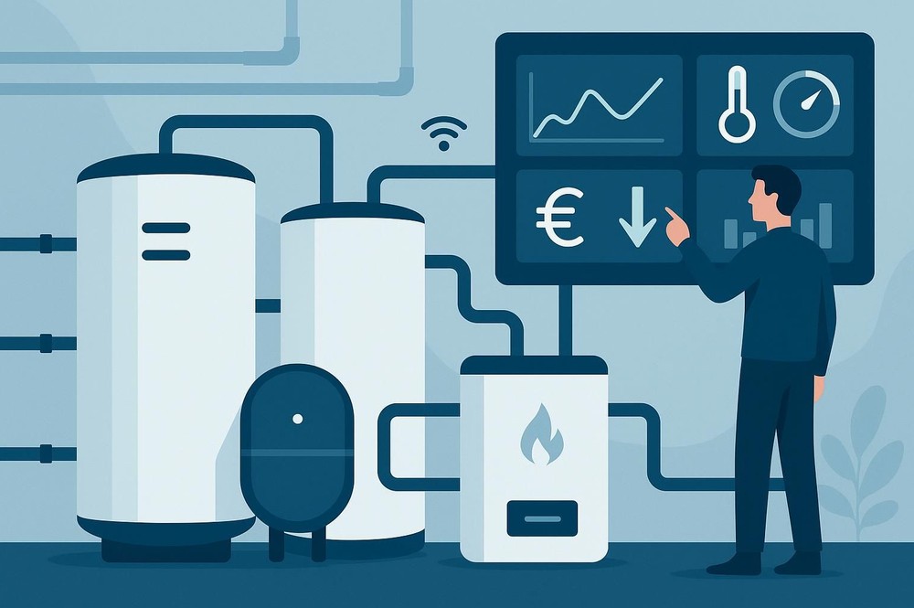 Intelligente Steuerung und digitales Monitoring helfen, Heizungsanlagen effizient zu betreiben, Verbrauch zu optimieren und Energiekosten zu senken.