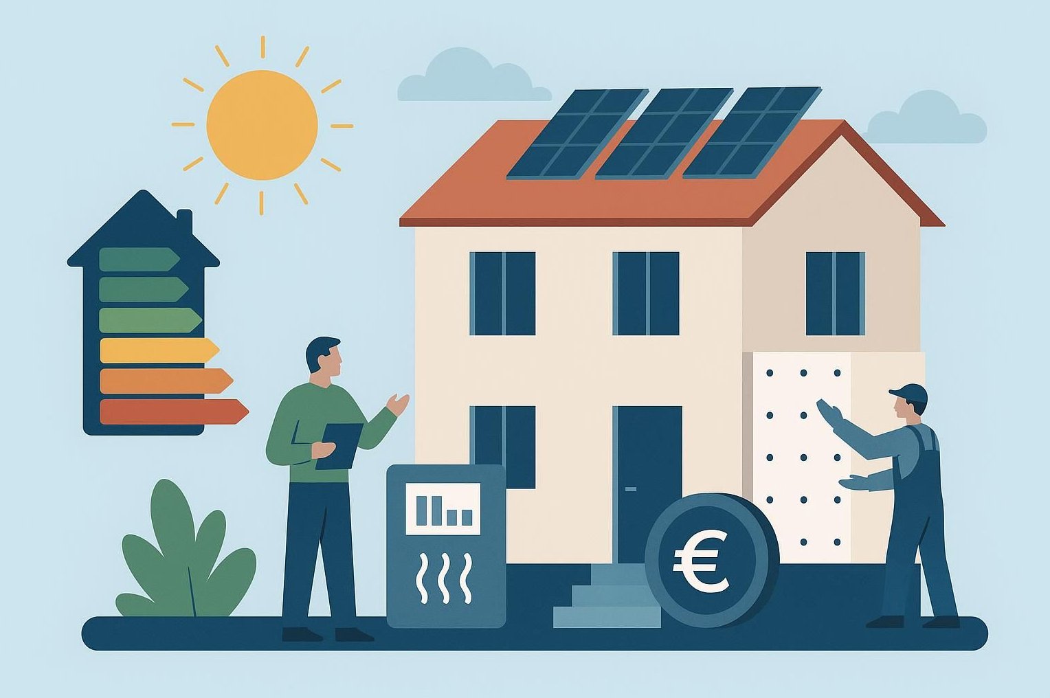 Energetische Optimierung verbindet Photovoltaik, effiziente Gebäudetechnik und gezielte Maßnahmen zur Senkung von Energieverbrauch und Kosten.