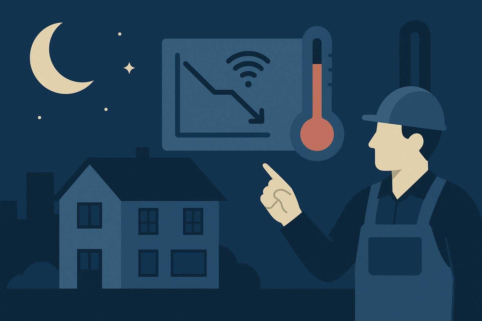 Heating night setback: reducing temperatures according to demand to lower energy consumption.