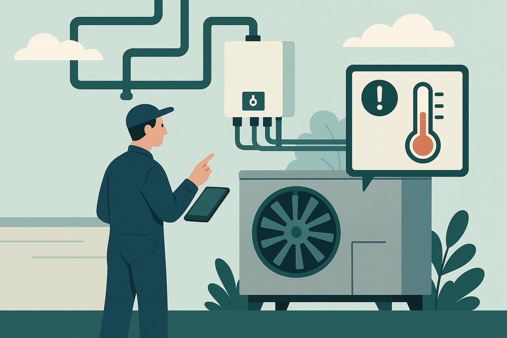 Heat pump monitoring: detecting unusual temperatures early and assessing system operation.