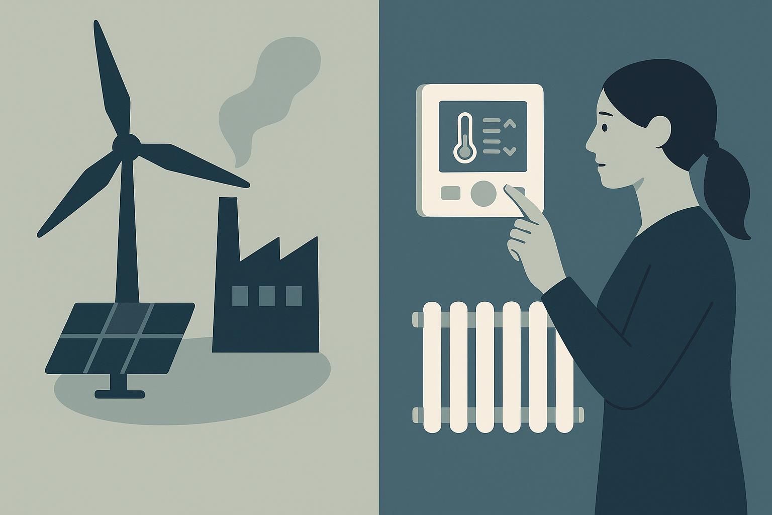Energiewende beginnt zu Hause: Neben dem Ausbau erneuerbarer Energien trägt auch das bewusste Heizverhalten der Bewohnerinnen und Bewohner zur CO₂-Reduktion bei.