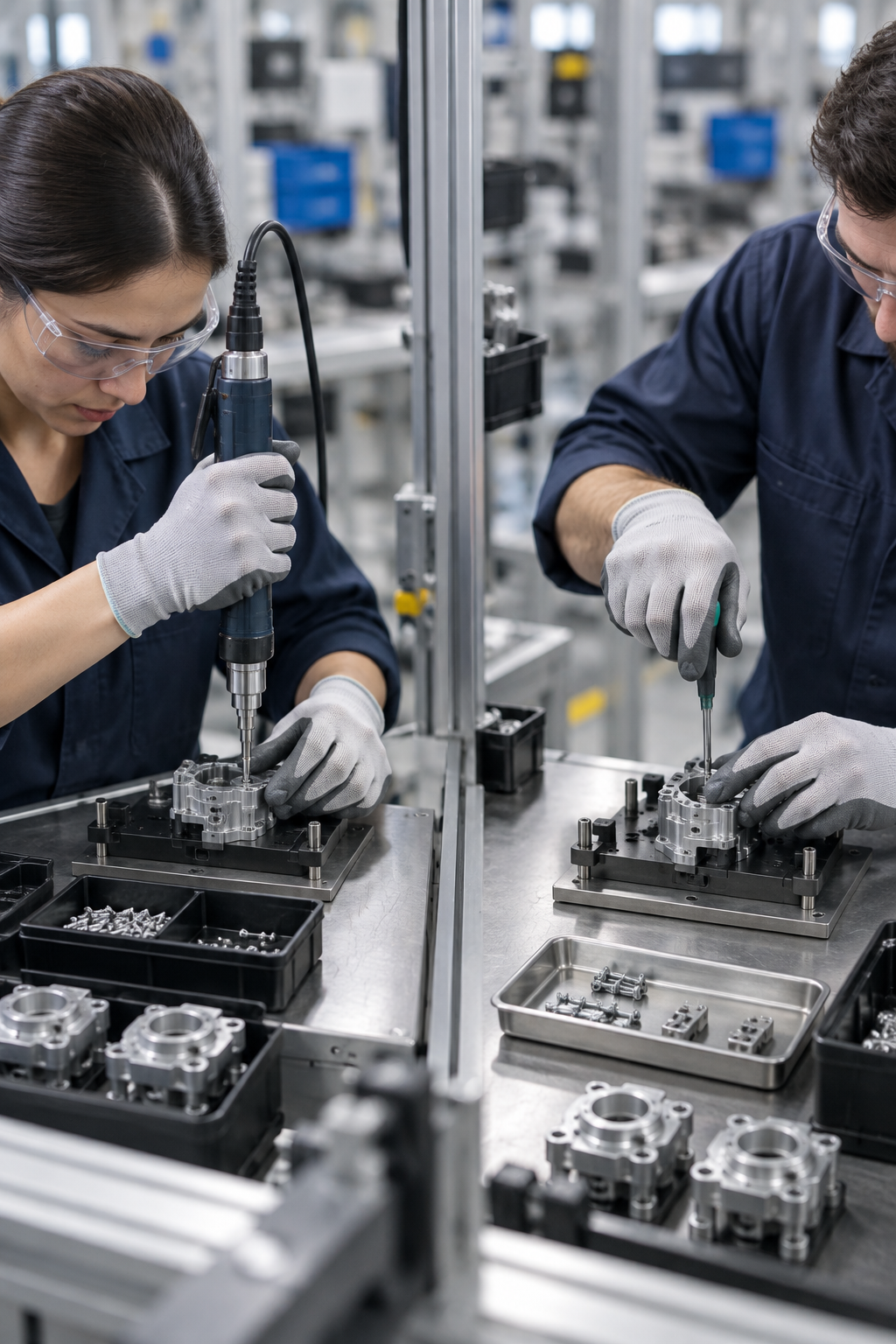 two people working side by side