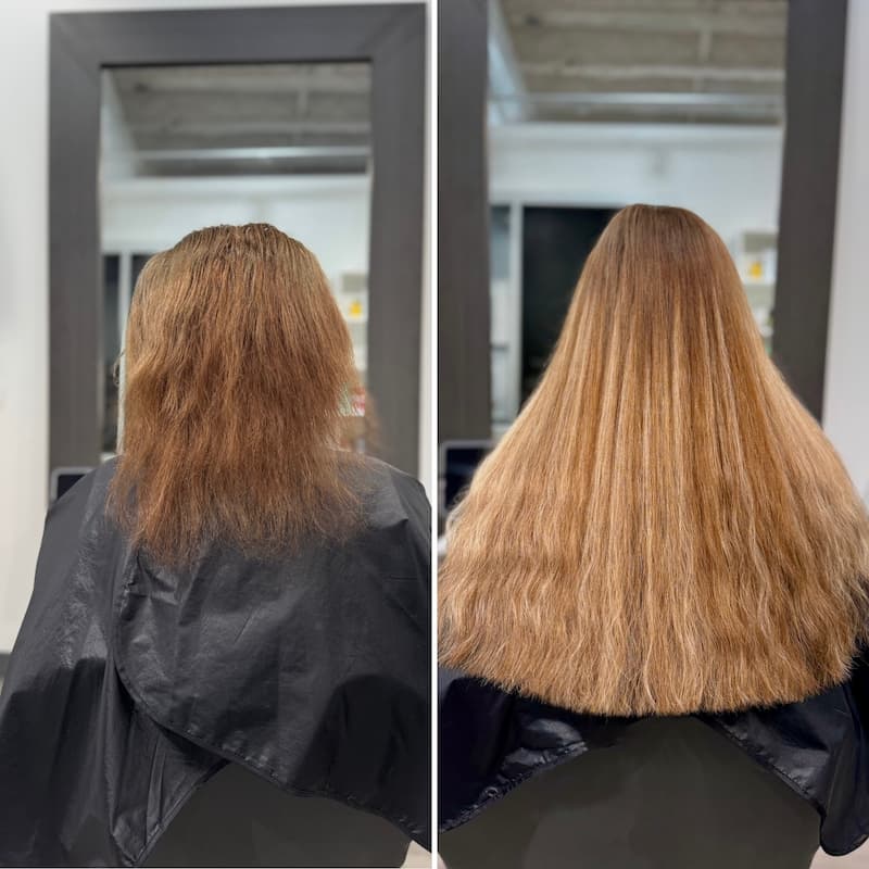 Fixing color damage and breakage with healthy hair extensions in Houston.