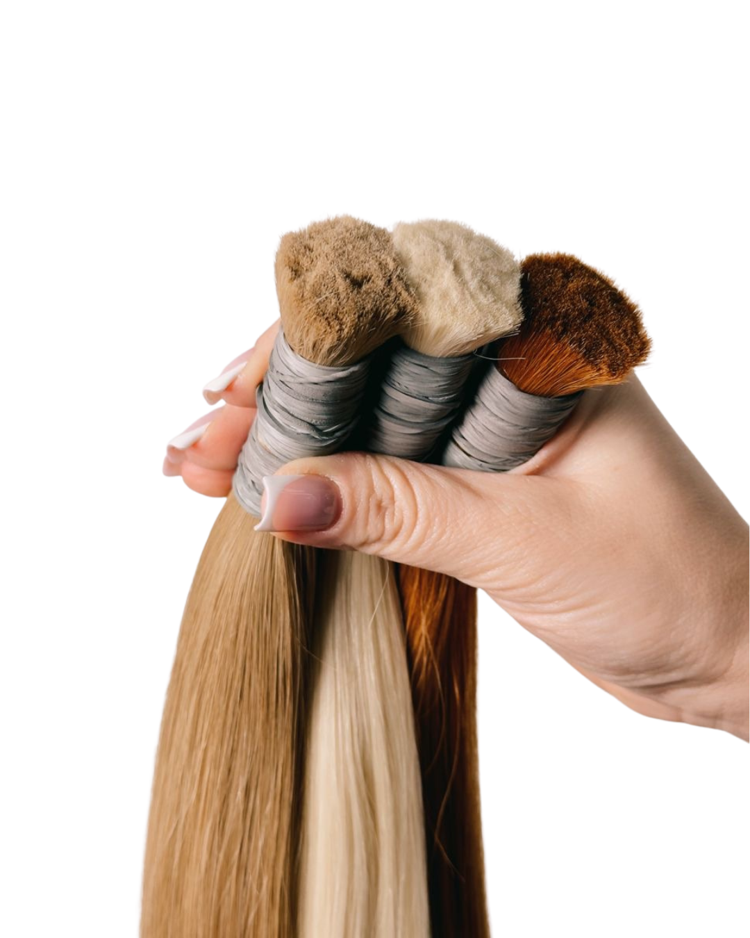 Premium European hair bundles used for Ice Fusion Hair Extensions at Bloom Studio Houston.