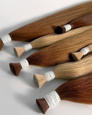 Premium European hair bundles for custom extensions at Bloom Studio Houston.
