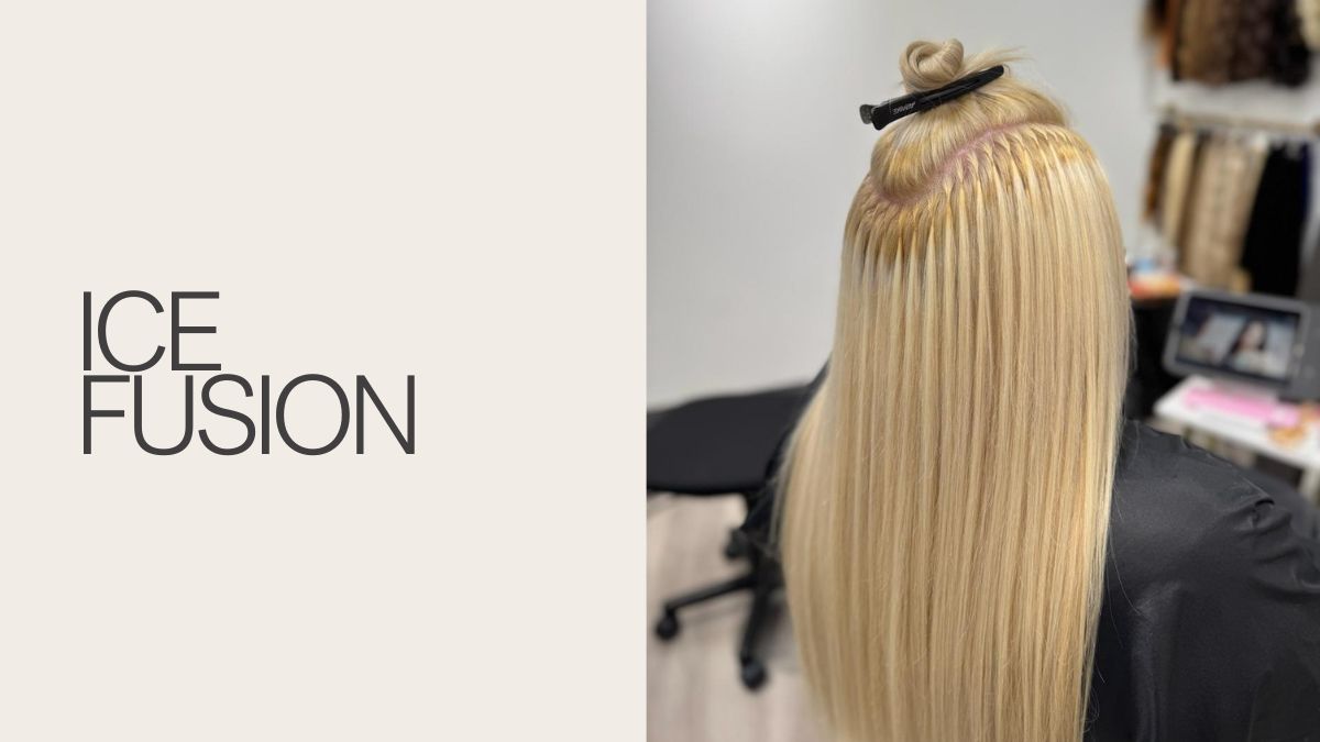 Close-up of Ice Fusion micro-capsules applied with cold adhesive — no heat application.