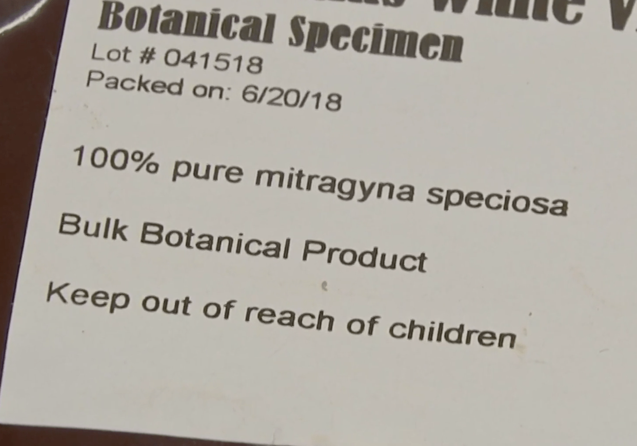 kratom warning label