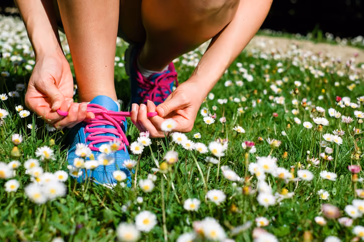 Woman preparing to enjoy healthy lifestyle activity