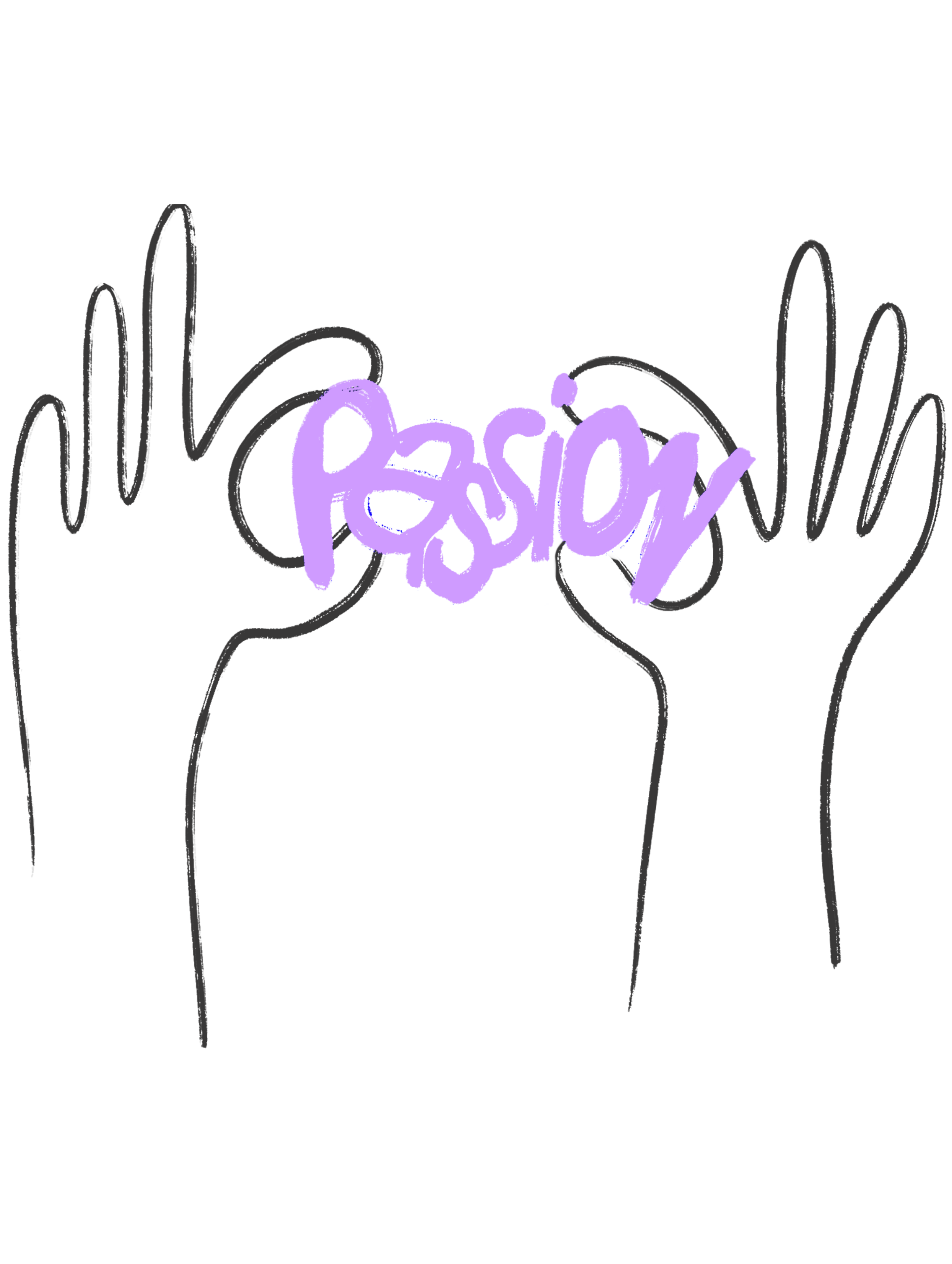 two hands holding the word "passion"