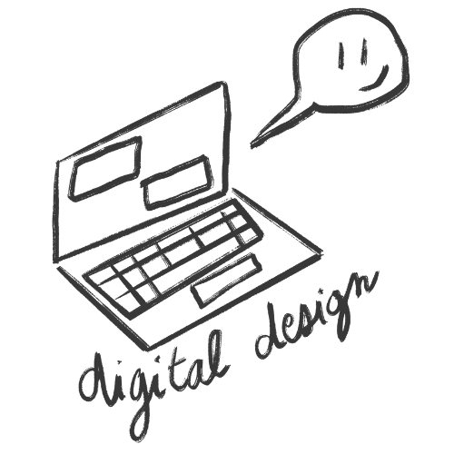 an illustration of a laptop to represent digital design