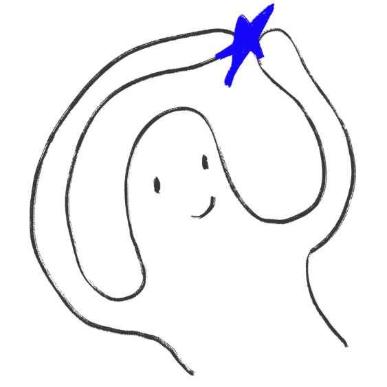 design with care represented by a little person holding a star