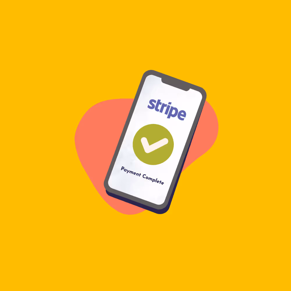 Illustration of processing payment on phone using Stripe