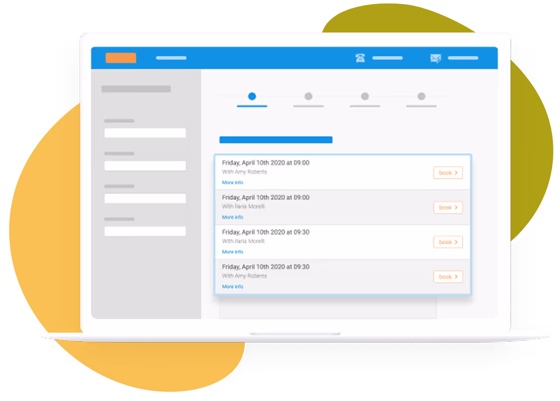 Online booking feature UI illustration