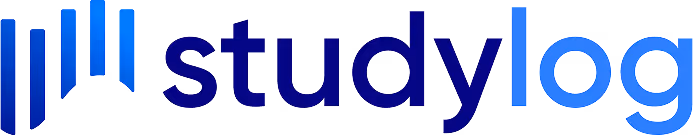 Studylog wordmark logo with vertical bars forming stylized letter S in blue gradient.