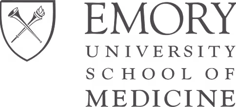 Emory University School of Medicine logo featuring a shield with a torch and sword crossed.