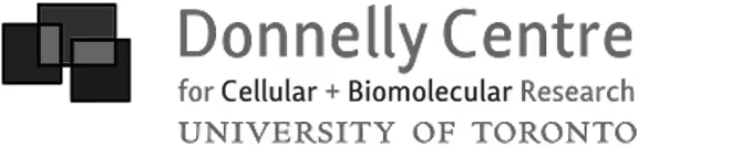 Logo for Donnelly Centre for Cellular and Biomolecular Research at University of Toronto featuring three overlapping square shapes.