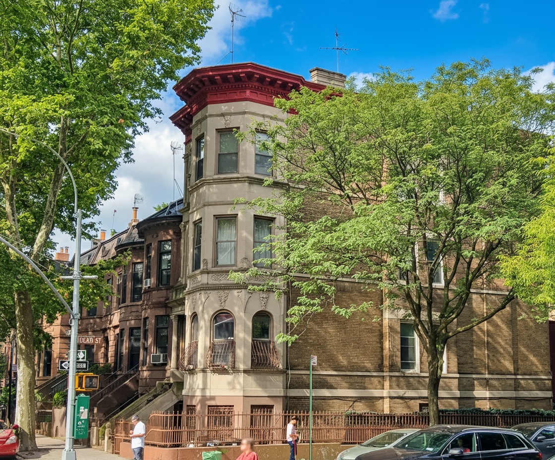 Brick commercial building