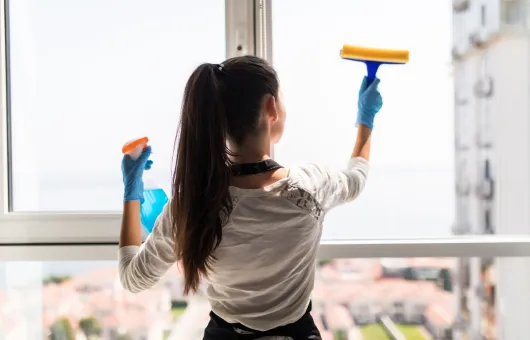 Interior window cleaning service delivering crystal-clear streak-free results