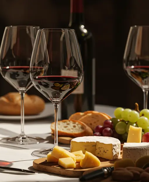elegant dinner table with wine glasses and candles