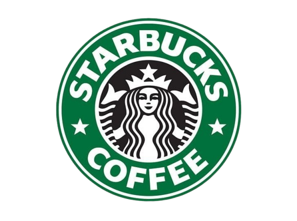 The iconic green and white Starbucks siren logo, representing the coffee shop known for signature coffee drinks, pastries, and quick snacks near Unique Escapes NY.