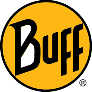 Buff brand logo with black stylized text inside an orange circle.