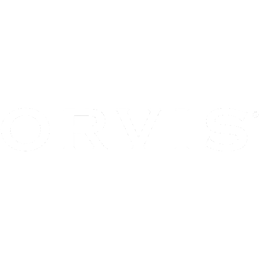 ORVIS brand logo in white text on transparent background.