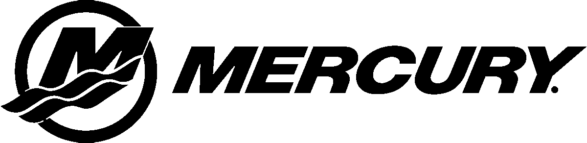 Mercury brand logo with stylized M and wave inside a circle.