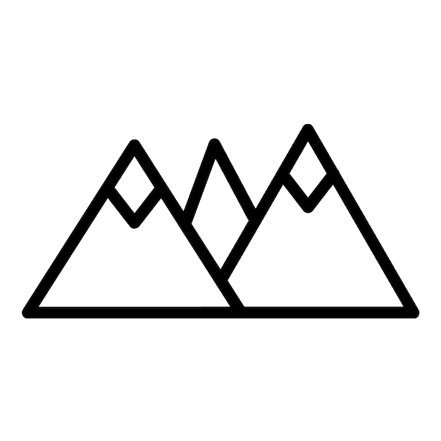 Simple black photo gallery icon with a landscape image inside a rounded square frame.