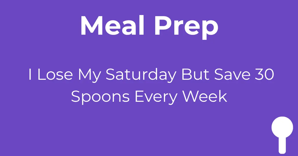 Meal prep Saturday saves 30 spoons weekly - autism energy management