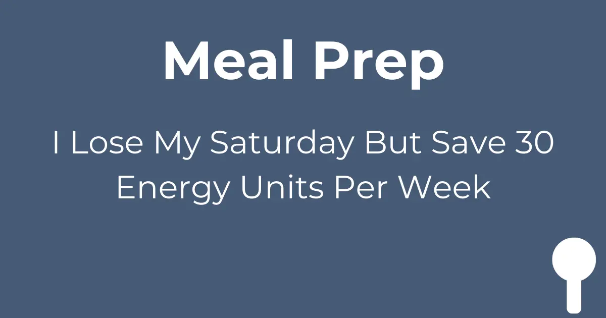Meal prep Saturday saves 30 energy units weekly - Autism Energy Management