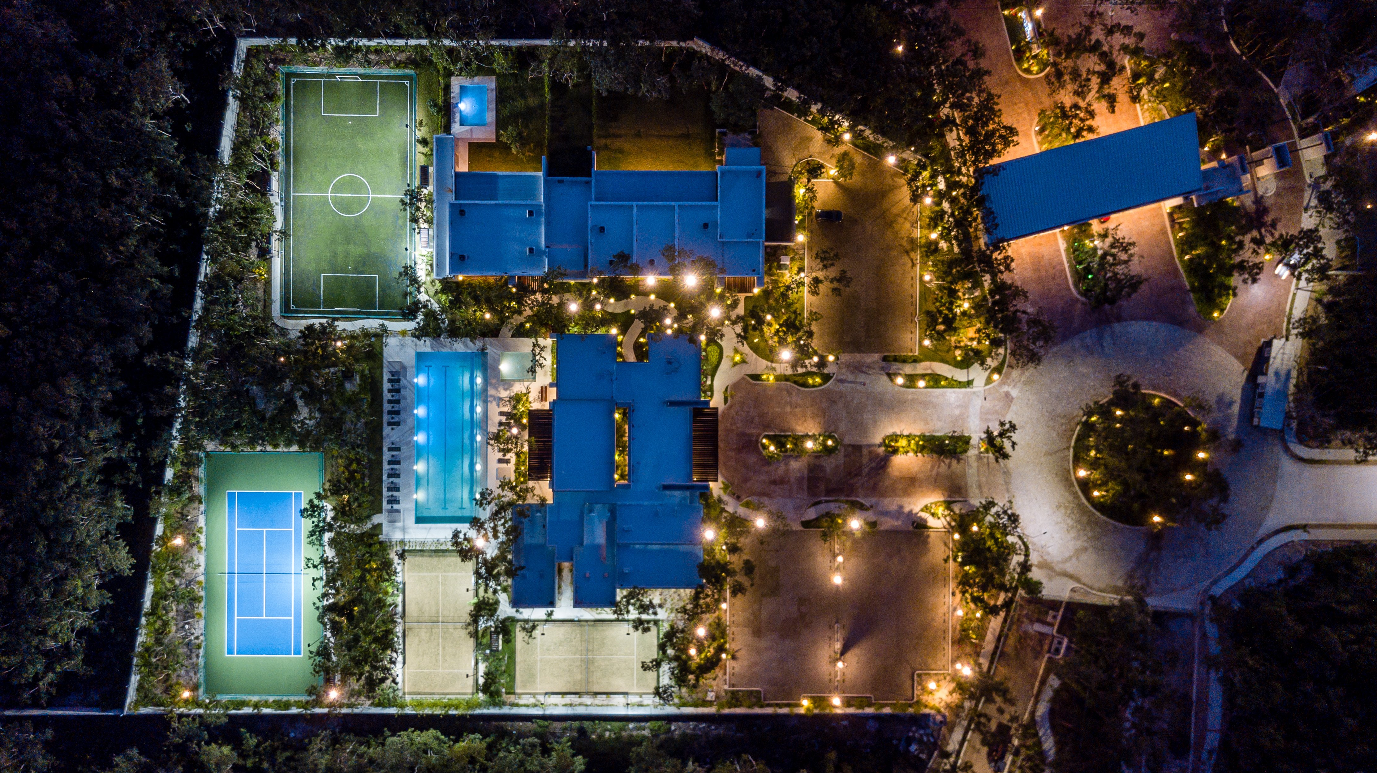 Aérea casa Club noche valenia