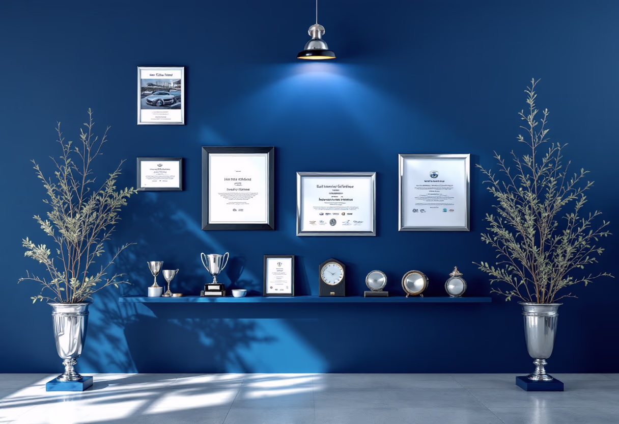 image of dealership history wall for an auto dealership