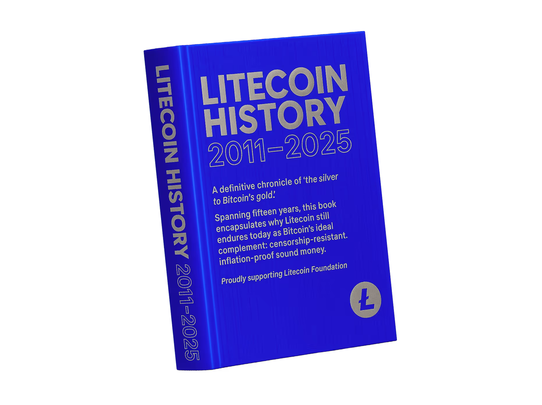 Pre-Release image of Litecoin History book design